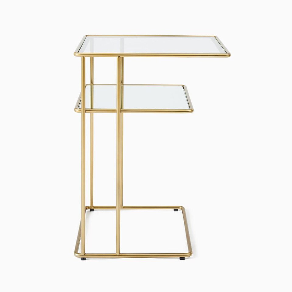 Curved Terrace Storage Bedside Table Antique Brass west elm United Kingdom